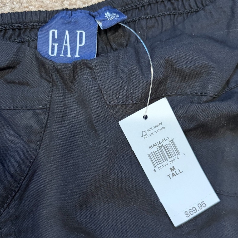 NWT GAP SzMed Tall black cropped fitted balloon sleeve top - Picture 5 of 12